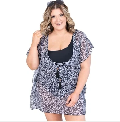 Trükipael Ruffled Plus Size kimono